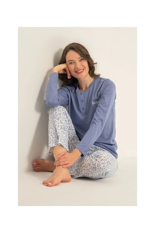 Moda Dua Pierre Cardin Pc9270-s Kadın Uzun Kollu Pijama Takımı mavi