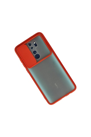 Newface Xiaomi Redmi Note 8 Pro Kılıf Palm Buzlu Kamera Sürgülü Silikon Semeglbl - 5 - Kırmızı