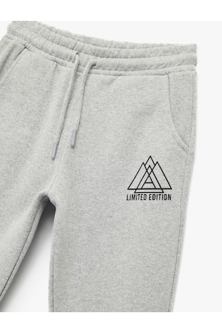 Koton Beli Lastikli Şardonlu Baskılı Cep Detaylı Jogger Eşofman Altı Gri 7wkb40025tk