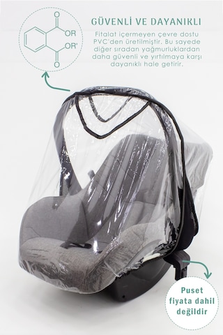 Mordesign Bebek Puset/Ana Kucağı Yağmurluğu, Lastikli Tasarım