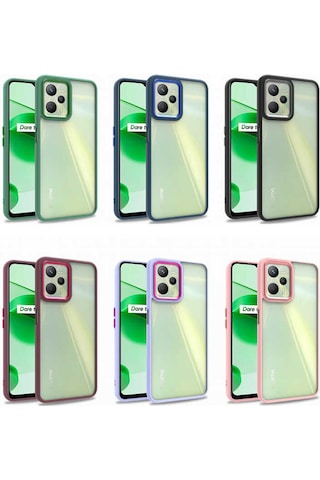 Realme C35 Kılıf Zore Flora Kapak Siyah