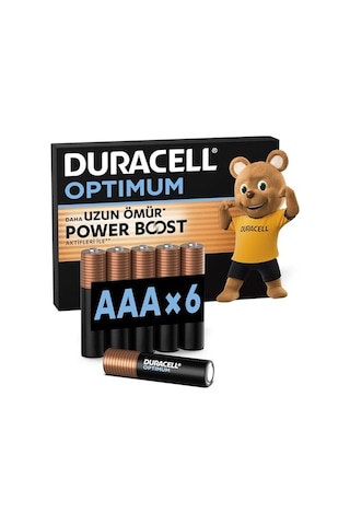 Duracell Optimum Aaa Ince Kalem Pil 6'li Paket - Alkalin Pil 1,5v - Pil Saklama Paketi - Lr03 Mx2400