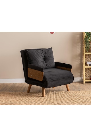 Pafu Cosmo Tekli Katlanır Yataklı Koltuk - Soho Siyah Siyah