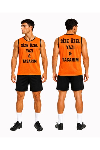 Bigohobi Profesyonel Antrenman Yeleği, Hafif File Kumaş, Futbol, Basketbol, Voleybol Sporları Antrenman Forması Neon Turuncu