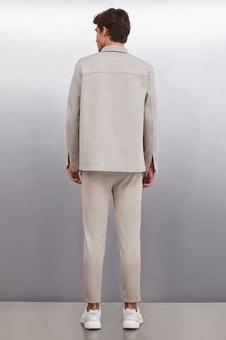 DERIAN Erkek Comfort Fit 2 Cepli Çıt Çıt Düğmeli Vizon Gömlek