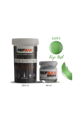 Hazır Çini ve Seramik Boyası 6604 Koyu Yeşil 40 Ml