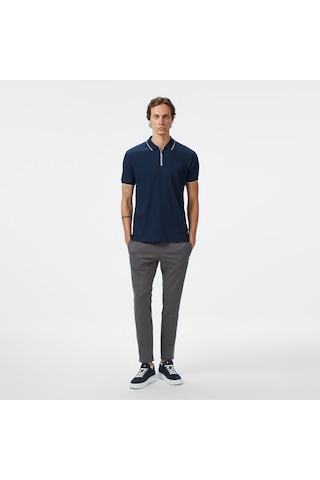 Nautica Erkek Lacivert Classic Fit Polo Yaka T-shirt Düz K55345t Lacivert