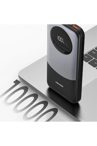 10.000 Mah Powerbank 22.5w Hızlı Şarjlı Dijital Göstergeli Taşınabilir Şarj Cihazı-1712 Siyah