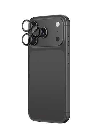Apple iPhone 18 Pro Max Uyumlu Amazingthing Titan Vision Sapphire Ar Kamera Lens Koruyucu Aparatlı Siyah