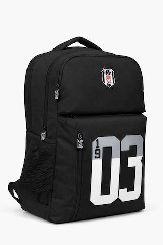 Beşiktaş Lisanslı 3 Bölmeli Sırt Çantası - Laptop Gözlü Su İtici Kumaşlı 1903 Baskılı Okul Çantası Siyah