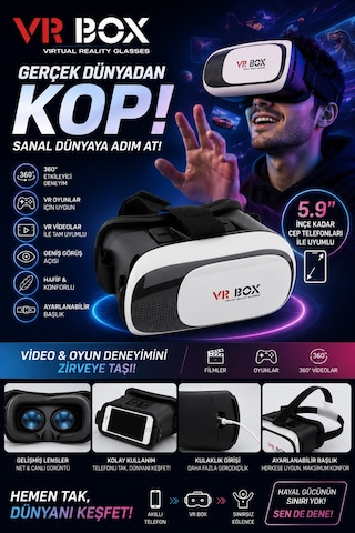 360 Derece Sanal Gerçeklik Gözlüğü Vr2