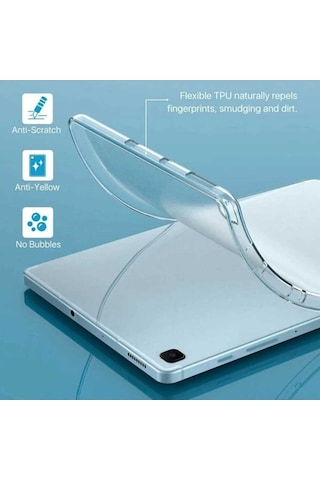 Samsung Galaxy Tab A8 X200 X205 Uyumlu 10,5 İnç Şeffaf Silikon Tablet Kılıfı Arka Kapak