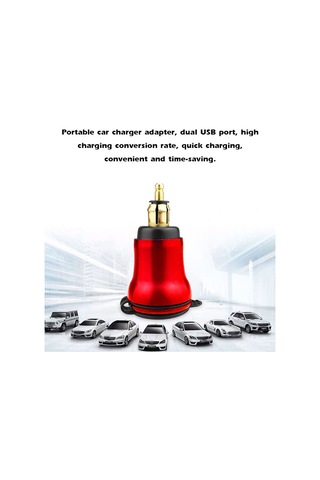 Youtek Bmw Araba/motosiklet Usb Şarj Cihazı, Qc3.0 Hızlı Şarj, Voltmetre, 12-24v, Kırmızı Alüminyum Kasa, Çift Usb Portu