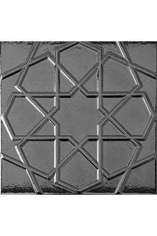 Armada Çini 20x20 Cm Rölyefli Metalik Selçuklu Yıldızı Deseni Çini Karo