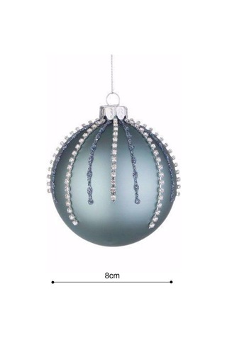 Yılbaşı Topu Cam Boncuklu 8cm