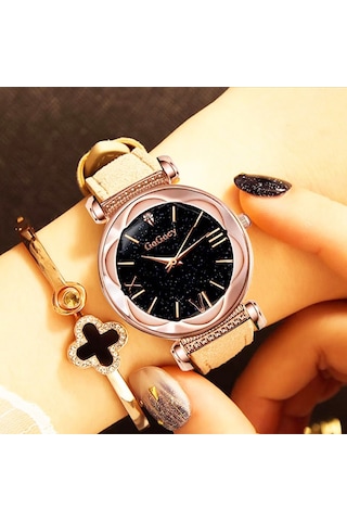 Gogoey Gs4417h Kadın Kol Saati Bileklik Kadın Set Saat Haki