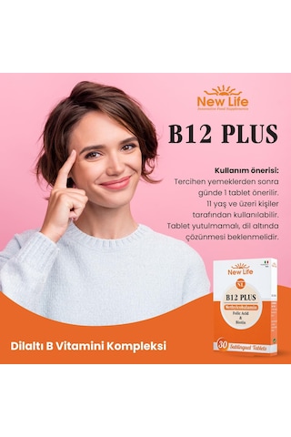 B12 Plus Metilkobalamin 30 Tablet 3 Paketi
