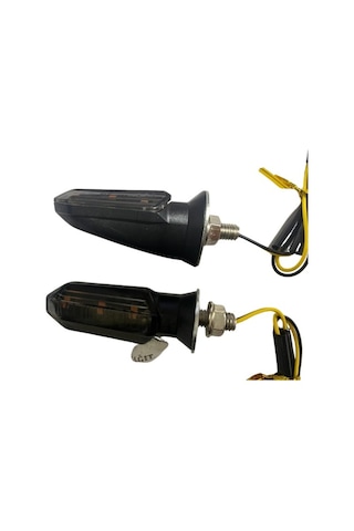 Carub Motosiklet Sinyal Lamba Üniversal 12v Füme Cam Sarı Led 2li