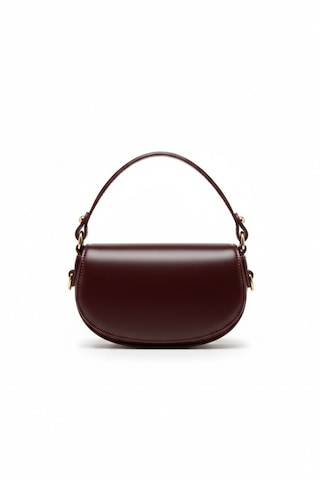 Vellabags Bordo Mini Kadın El & Omuz Çantası Retro Baguette Stil Şık Tasarım