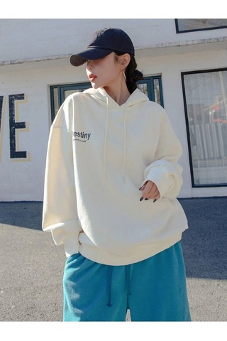 Altamira Unisex Destiny Baskılı Oversize Kapşonlu Sweatshirt 001