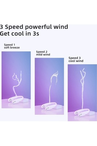 Boyun Fanı, Portatif Fan Kişisel Fan Eller Serbest Bladeless Boyun Fanı 3 Hız Ayarı 360 Soğutma Usb Giyilebilir, Beyaz Ekvcvy Beyaz