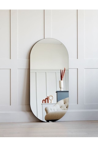 90 X 50 Cm Duvar Aynası, Dekoratif Ayna, Konsol Aynası, Hol Aynası, Dresuar Aynası,banyo Wc Aynası 90 X 50 Naturel