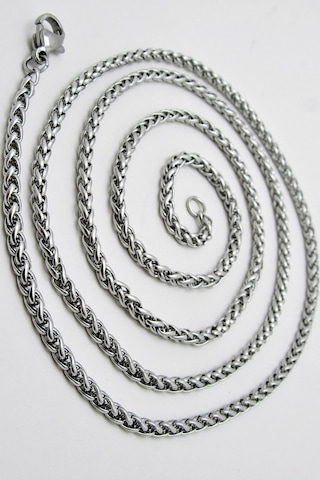 Ince Yuvarlak Erkek Çelik Kolye Zincir 2 Mm 56 Cm Eck12 Beyaz