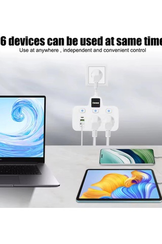 Vtn-503 Akım Korumalı Duvar Tipi Priz 2x Usb 2x Priz Typce 20w Diğer
