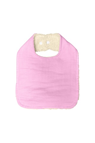 Pamuklu Sıvı Geçirmez Mama Önlüğü Bürümcük-havlu Çift Yönlü P-bej Pembe - Bej