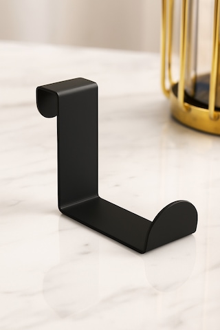 Lunoart Kapı Ve Dolap Arkası Metal Askı Seti 4 Lü Bornoz Havlu Çanta Askılığı Siyah