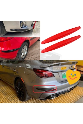 5d Esnek Tampon Uyumlu Koruma Bandı Tampon Koruyucu Şerit Yumuşak Bant 2 Li Paket Kırmızı Karbon