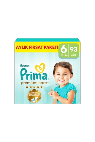 Prima Bebek Bezi Premium Care 6 Numara 93 Adet Aylık Fırsat Paketi