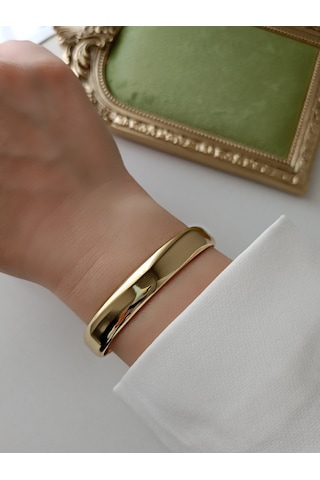 Lente Aksesuar Xuping Gold Kaplama Klasik Ajda Modeli Kadın Kelepçe Bilezik Altın - Gold