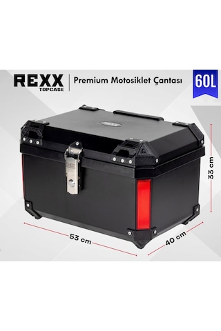 Motorsiklet Çanta Lüks Premium 60 Litre Abs Motosiklet Çantası Kırılmaz Karbon Siyah Renk Siyah