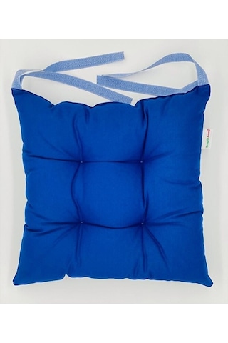 4lu Mavi Sandalye Minderi-40x40 Cm Bağcıklı Sandalye Minderi-bahç
