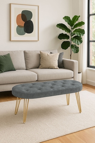 Louca Bench, Gri Gold