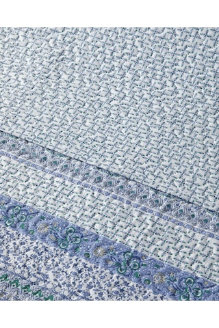 Mini Cachemire Çift Kişilik Yatak Örtüsü Takımı 200x220 Cm Lacivert