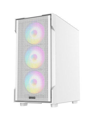 Fazeon F1 650w 80plus Bronze Mesh 4x120mm Rainbow Fanlı Matx Beyaz Bilgisayar Kasası