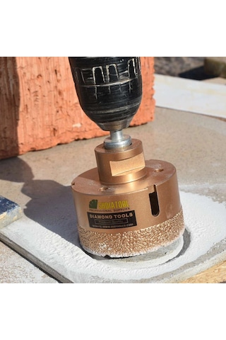 Mermer Granit Panç Fayans Beton Kaya 70mm Sarı Elmas Delme Ucu Avuç Taşlama Uyumlu M14 Karot Delik