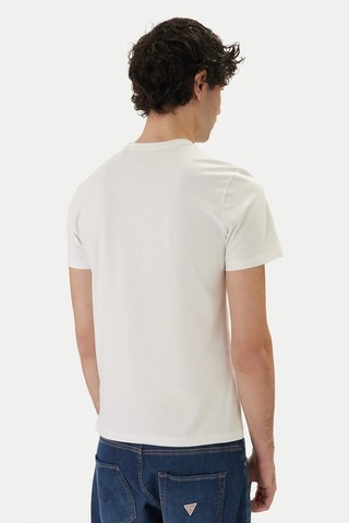 Guess Bisiklet Yaka Kısa Kollu Üçgen Hd Çok Renkli Erkek Beyaz T-shirt M6gı11k2992-g011 Beyaz