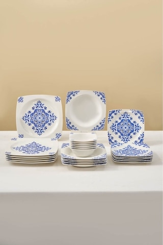 Karaca  Square Bone Miranda 24 Parça 6 Kişilik Yemek Takımı