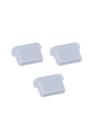 Type-c Tüm Telefonlara Uyumlu Toz Ve Kir Önleyici Şarj Soketi Koruyucu Tıpa Slikon 3 Adet Beyaz