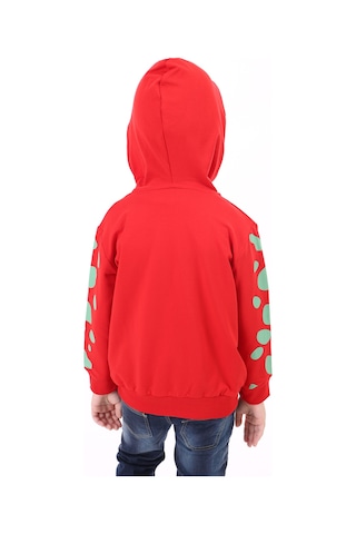 Toontoy Erkek Çocuk Baskılı Hırka Kırmızı