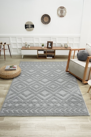 Mariesse Home Elit Bukleli Yumuşak Peluş Post Shaggy Çocuk Odası Oturma Odası Salon Mutfak Halısı Gri