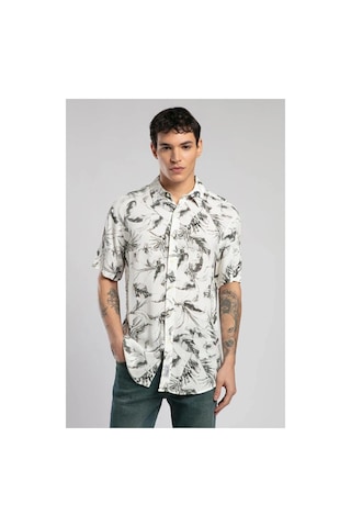 Lee Cooper Yasol Erkek Kısa Kol Dokuma Gömlek 252 Lcm 241022-26251 Ekru
