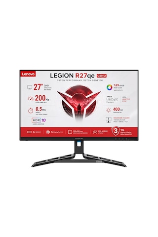 Lenovo Legion R27qe Gen 2 27" 0.5 Ms Mprt 200hz 2xhdmı-displayport Hdr10 Amd Freesync Premium Ips Panel Qhd 2560 X 1440 Pivot Gaming Monitör 68c7gac3tk