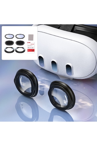 Startrc Oyunları Meta Quest 3 Vr Gözlük İçin Çizilmez Halka Lens + Koruyucu Kapak Seti Reçetesiz Lens