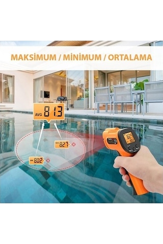 Fastbuy Thermopro Tp30 Endüstriyel Kızılötesi Sıcaklık Ölçer, Kızılötesi Katı-sıvı Termometre