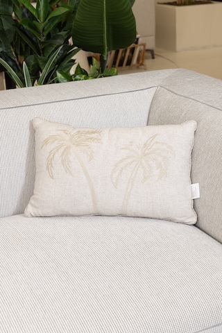 Pure Bej Palmiye Detaylı Dekoratif Boncuk Elyaf İç Dolgulu Kırlen Bej