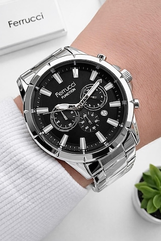 Ferrucci İç Fonksiyonları Aktif 30 Mt Suya Dayanıklı Çelik Kordonlu Erkek Kol Saati Nsdkh4482.1 Gümüş